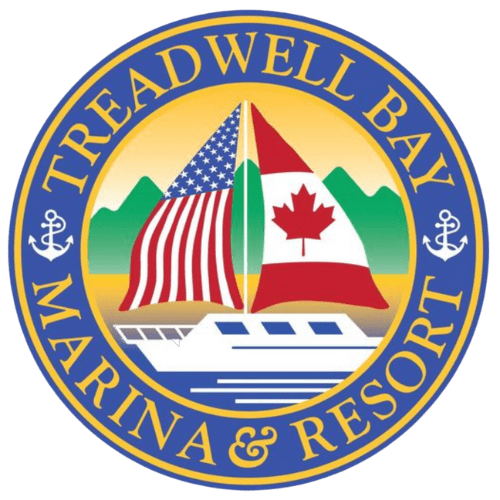 A picture of the logo for treadwell bay marina and resort.